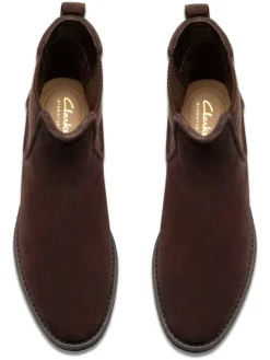 Clarks Stiefeletten^Leder-Chelsea-Boots in Braun