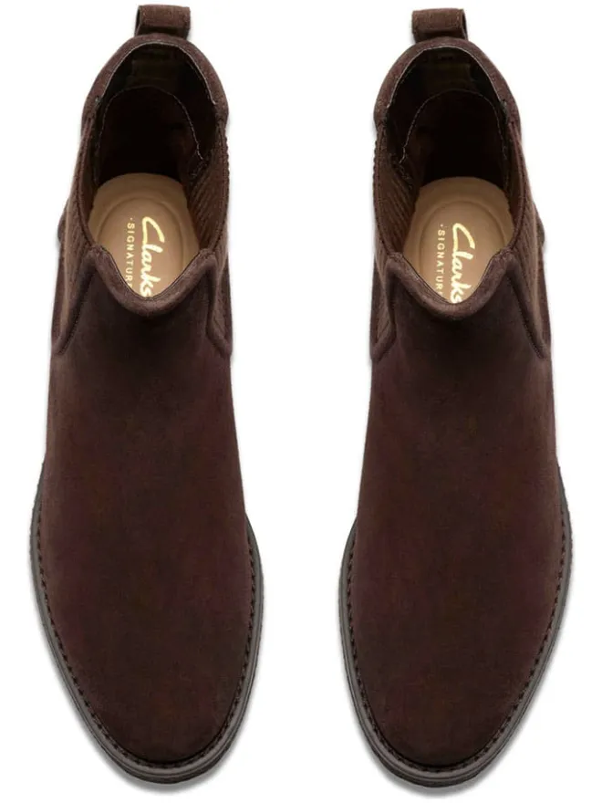 Clarks Stiefeletten^Leder-Chelsea-Boots in Braun