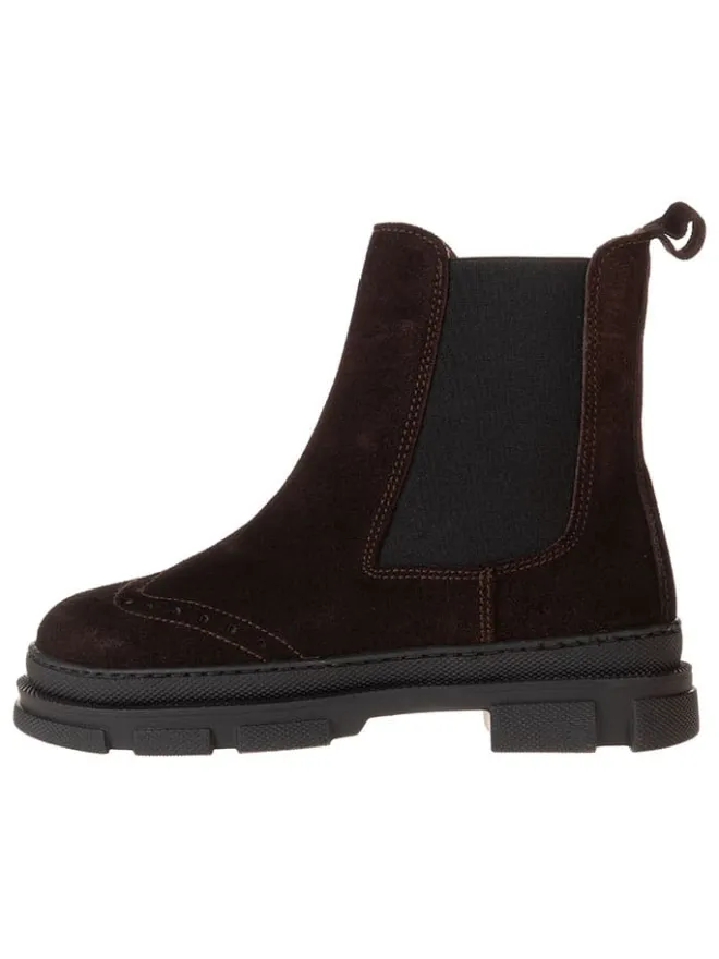 Leder-Chelsea-Boots in Braun>lamino New