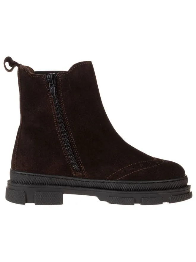 Leder-Chelsea-Boots in Braun>lamino New
