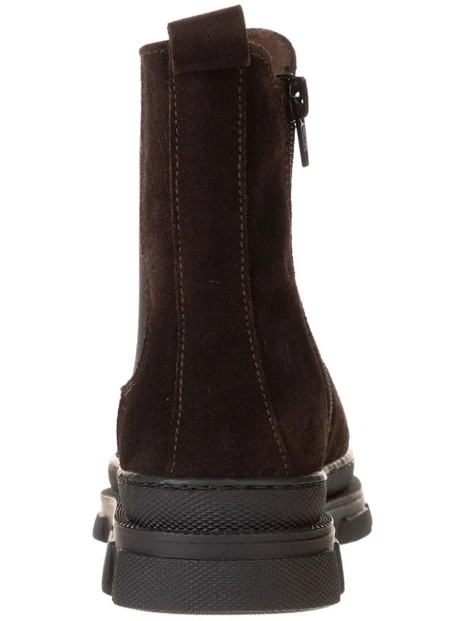 Leder-Chelsea-Boots in Braun>lamino New