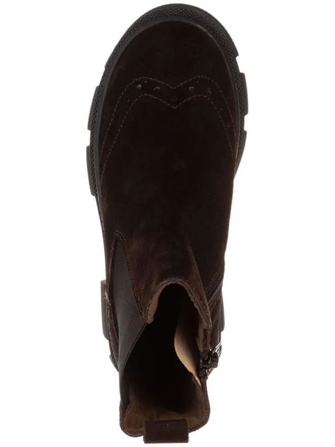 Leder-Chelsea-Boots in Braun>lamino New