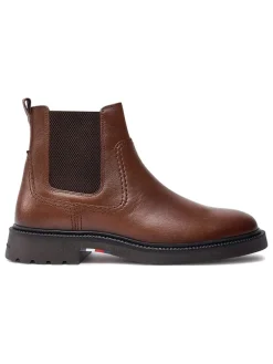 Tommy Hilfiger Shoes Stiefel & Boots^Leder-Chelsea-Boots in Braun