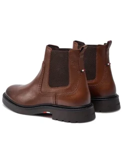 Tommy Hilfiger Shoes Stiefel & Boots^Leder-Chelsea-Boots in Braun