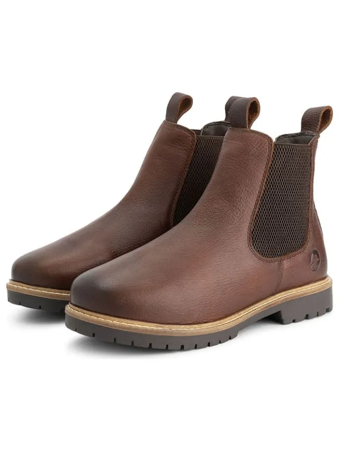 Leder-Chelsea-Boots in Braun>TRAVELIN' New