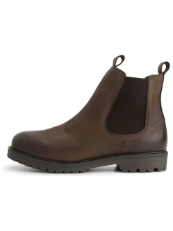 Leder-Chelsea-Boots in Braun>TRAVELIN' New