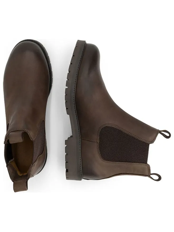 Leder-Chelsea-Boots in Braun>TRAVELIN' New