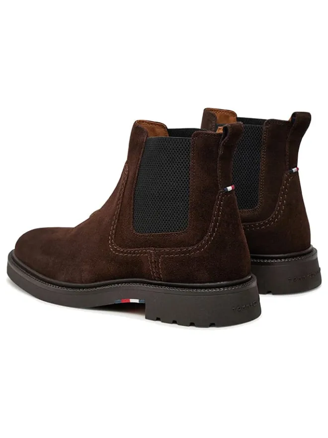 Leder-Chelsea-Boots in Braun>Tommy Hilfiger Shoes Outlet