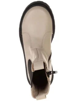 lamino Stiefeletten·Chelsea Boots^Leder-Chelsea-Boots in Creme