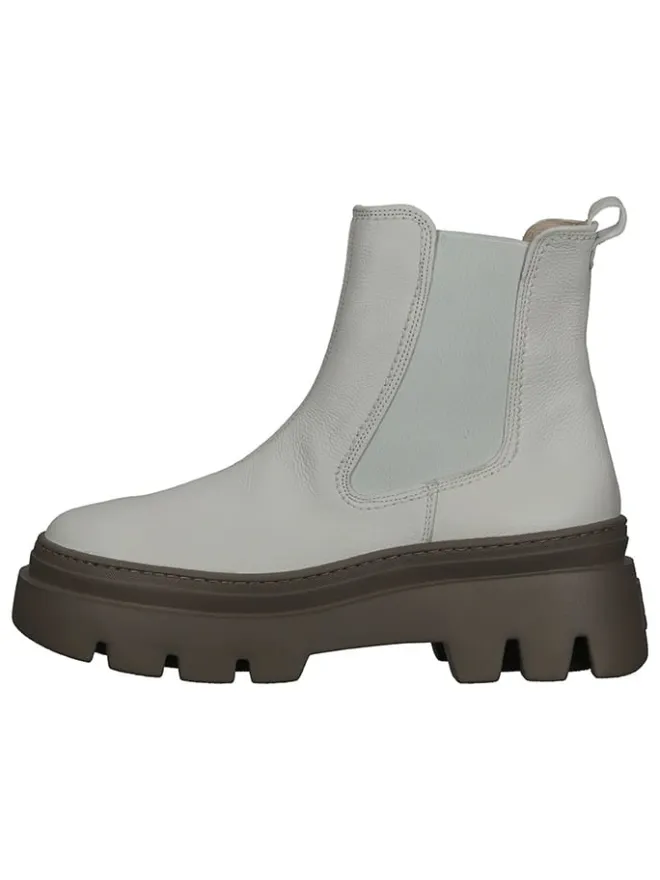Leder-Chelsea-Boots in Creme/ Taupe>Paul Green Clearance