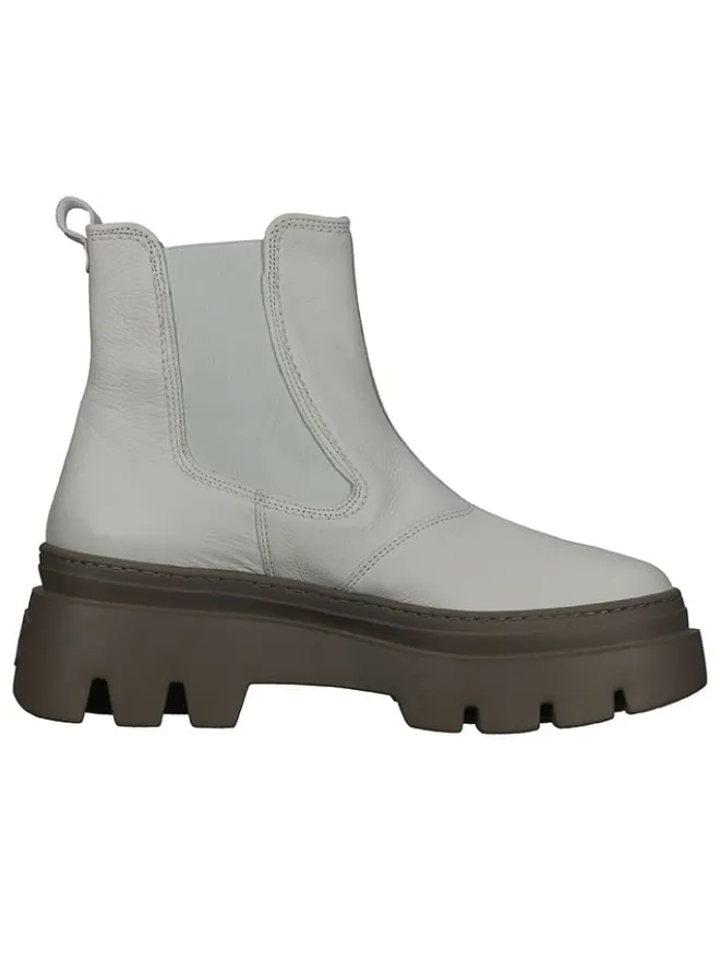 Leder-Chelsea-Boots in Creme/ Taupe>Paul Green Clearance