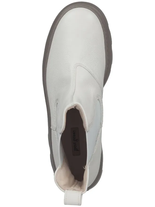 Leder-Chelsea-Boots in Creme/ Taupe>Paul Green Clearance
