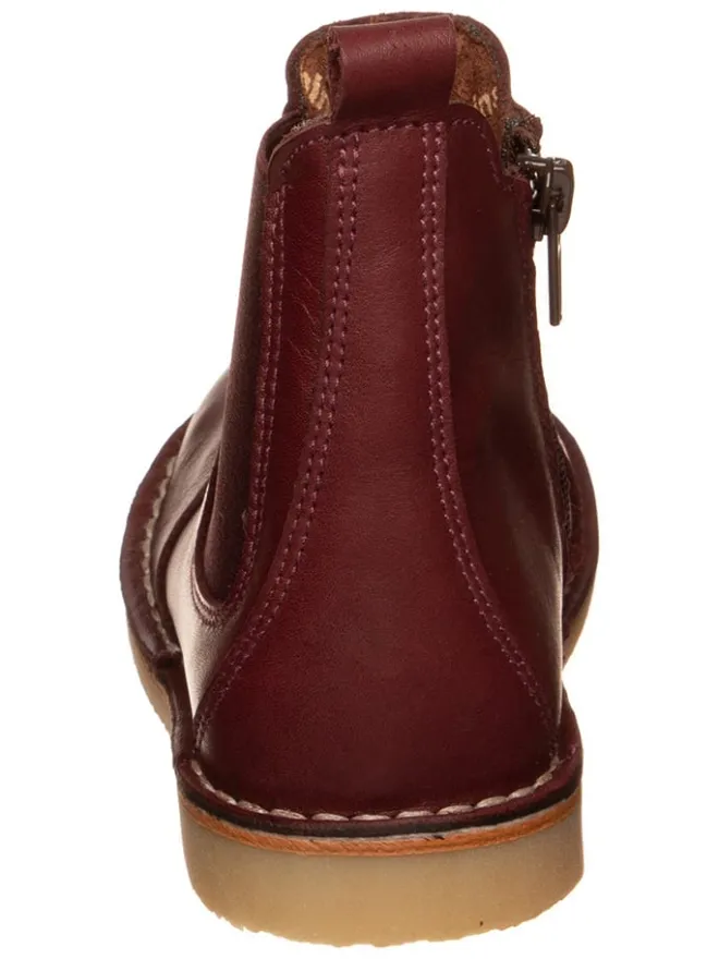 kmins Stiefeletten·Chelsea Boots^Leder-Chelsea-Boots in Dunkelrot
