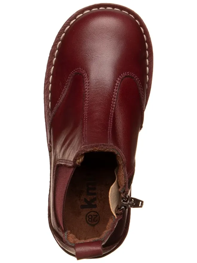 kmins Stiefeletten·Chelsea Boots^Leder-Chelsea-Boots in Dunkelrot