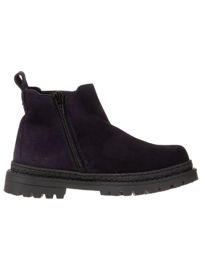 Leder-Chelsea-Boots in Dunkelblau>lamino Hot