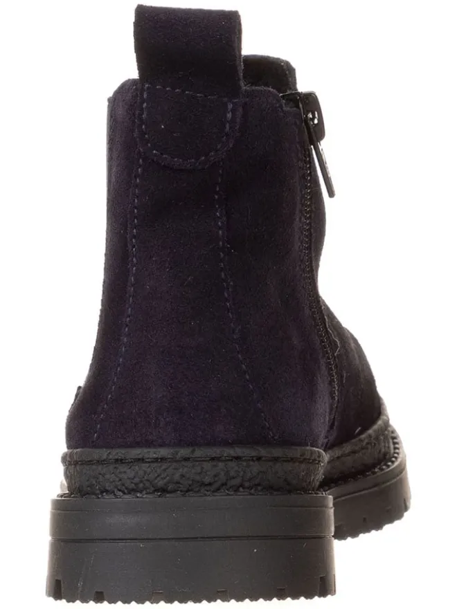 Leder-Chelsea-Boots in Dunkelblau>lamino Hot
