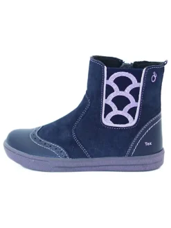 Leder-Chelsea-Boots in Dunkelblau>lamino Outlet