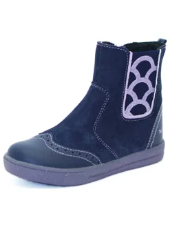 Leder-Chelsea-Boots in Dunkelblau>lamino Outlet