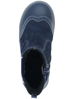 Leder-Chelsea-Boots in Dunkelblau><noscript><img width=