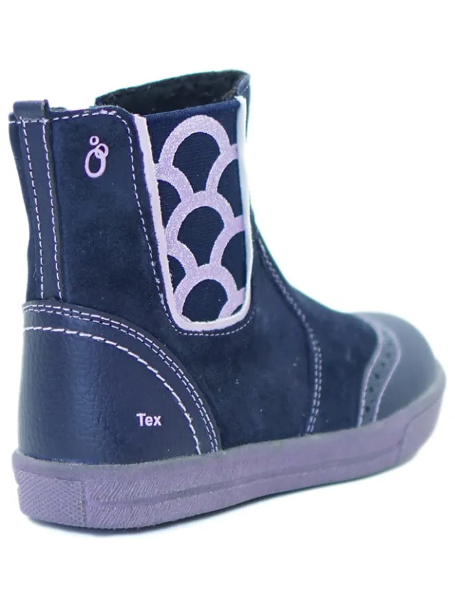 Leder-Chelsea-Boots in Dunkelblau>lamino Outlet