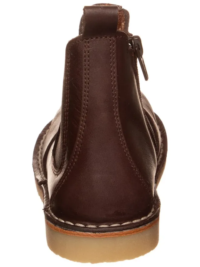 Leder-Chelsea-Boots in Dunkelbraun>kmins Best