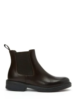 Leder-Chelsea-Boots in Dunkelbraun>Frank Daniel New