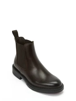 Leder-Chelsea-Boots in Dunkelbraun>Frank Daniel New