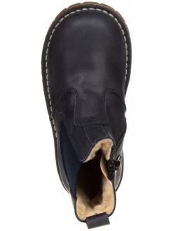 POM POM Stiefeletten·Chelsea Boots^Leder-Chelsea-Boots in Dunkelblau