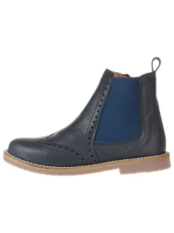 Leder-Chelsea-Boots in Dunkelblau>lamino Sale