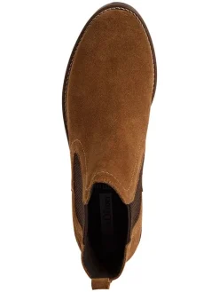 Leder-Chelsea-Boots in Hellbraun><noscript><img width=