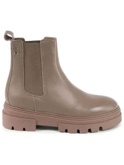 Tommy Hilfiger Shoes Stiefeletten^Leder-Chelsea-Boots in Hellbraun
