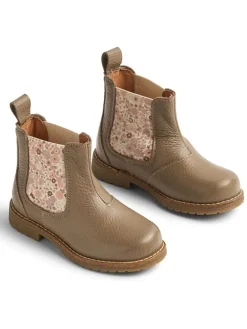 Leder-Chelsea-Boots in Hellbraun>Wheat