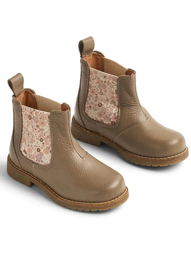 Leder-Chelsea-Boots in Hellbraun>Wheat