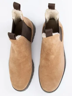 Leder-Chelsea-Boots in Hellbraun><noscript><img width=