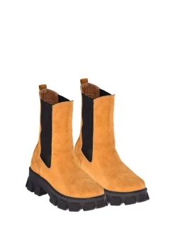 Leder-Chelsea-Boots in Hellbraun>Moosefield Online