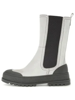Leder-Chelsea-Boots in Hellgrau/ Schwarz>Gabor Outlet