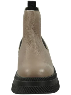 Leder-Chelsea-Boots in Hellbraun/ Schwarz><noscript><img width=