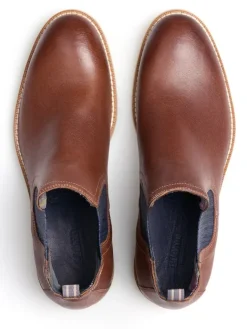 Leder-Chelsea-Boots in Hellbraun><noscript><img width=