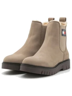 Leder-Chelsea-Boots in Khaki>Tommy Hilfiger Shoes Clearance
