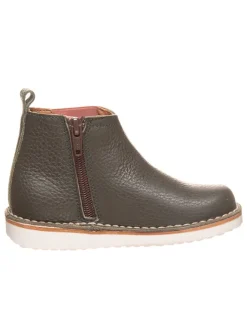 Leder-Chelsea-Boots in Khaki>El Naturalista