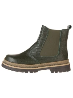 Leder-Chelsea-Boots in Khaki>lamino