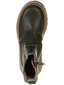 Leder-Chelsea-Boots in Khaki><noscript><img width=