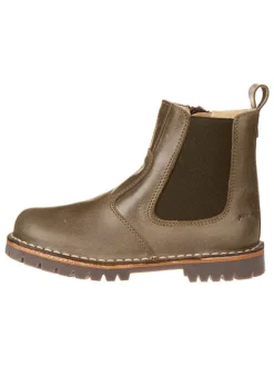 Leder-Chelsea-Boots in Khaki>POM POM Hot