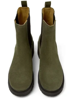Leder-Chelsea-Boots in Khaki><noscript><img width=
