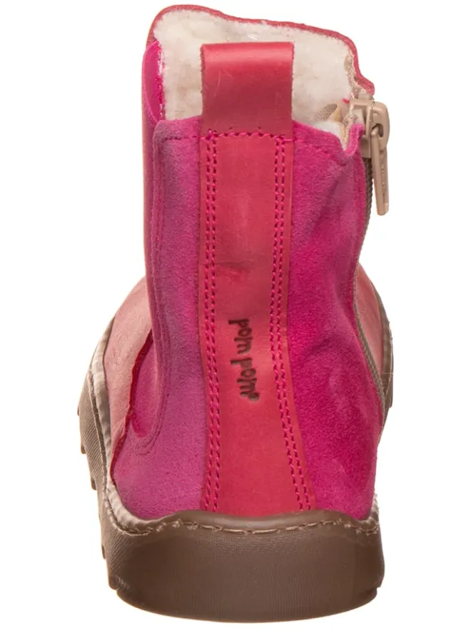 Leder-Chelsea-Boots in Pink>POM POM Clearance