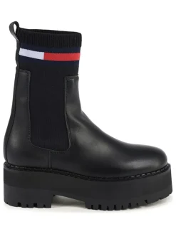 Leder-Chelsea-Boots in Schwarz>Tommy Hilfiger Shoes Outlet