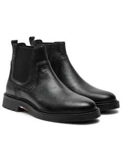 Tommy Hilfiger Shoes Stiefel & Boots^Leder-Chelsea-Boots in Schwarz