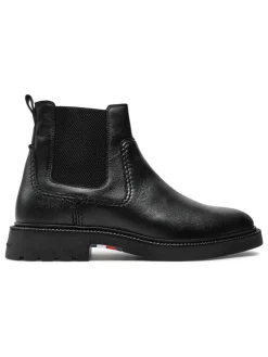 Tommy Hilfiger Shoes Stiefel & Boots^Leder-Chelsea-Boots in Schwarz