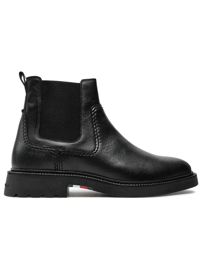 Tommy Hilfiger Shoes Stiefel & Boots^Leder-Chelsea-Boots in Schwarz
