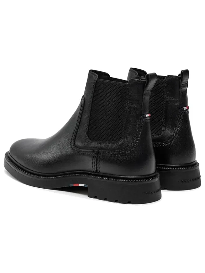 Tommy Hilfiger Shoes Stiefel & Boots^Leder-Chelsea-Boots in Schwarz